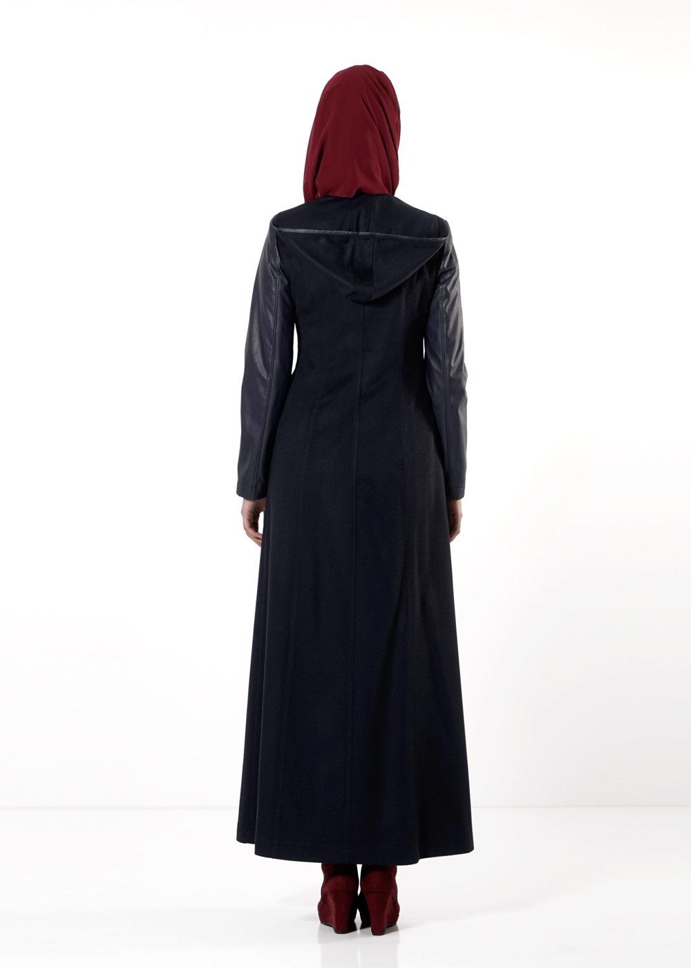 Tesettür giyim LACİVERT T 9416 Winter Escada Manto-Alv Fashion