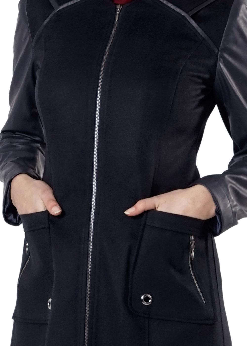 Tesettür giyim LACİVERT T 9416 Winter Escada Manto-Alv Fashion