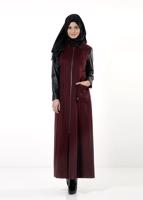 Tesettür giyim BORDO T 9416 Winter Escada Manto-Alv Fashion