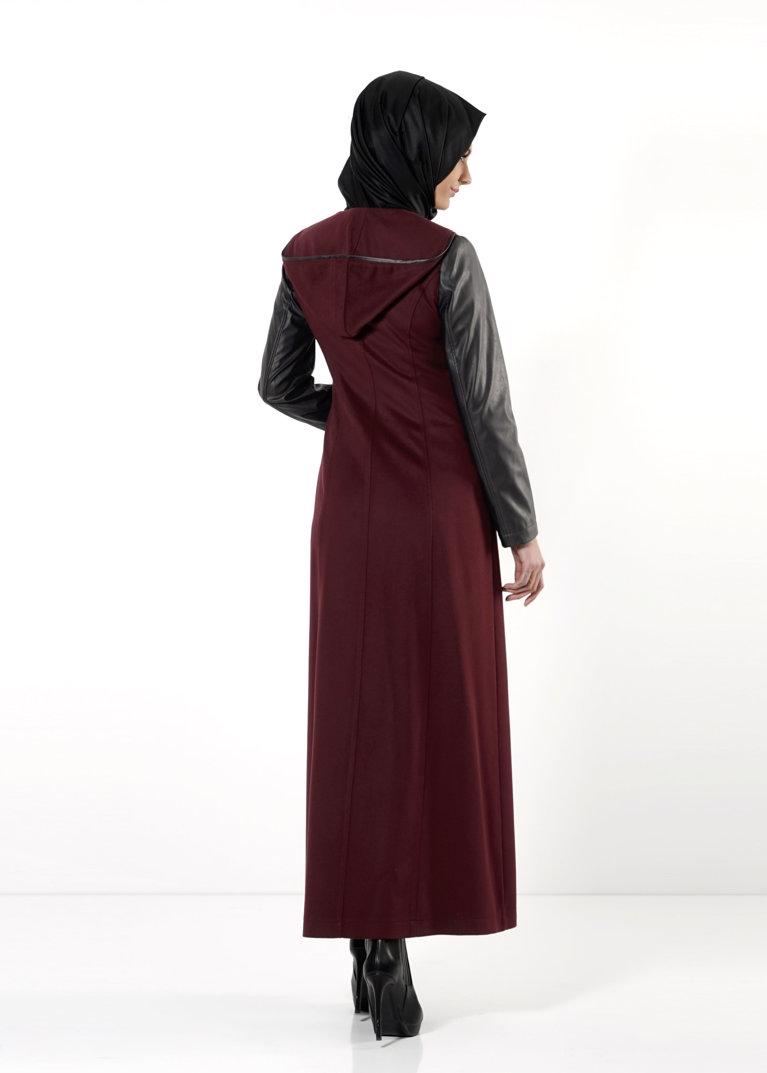 Vêtements hijab ROUGE BORDEAUX T 9416 Winter Escada Manto-Alv Fashion