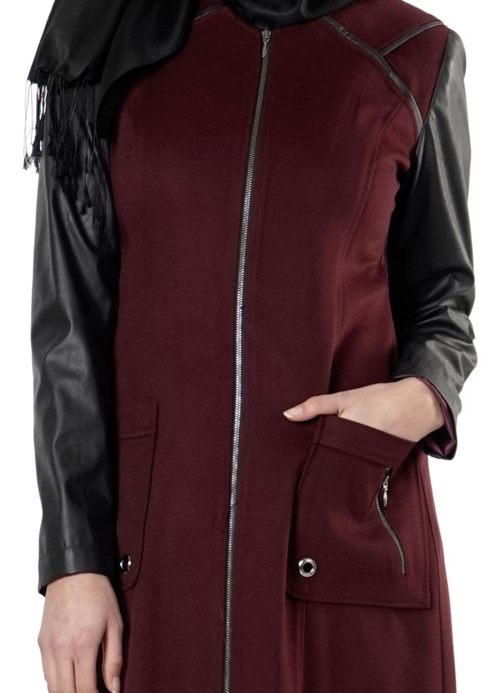 Vêtements hijab ROUGE BORDEAUX T 9416 Winter Escada Manto-Alv Fashion