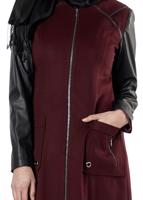 Vêtements hijab ROUGE BORDEAUX T 9416 Winter Escada Manto-Alv Fashion