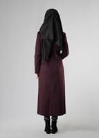 Hijab clothing PURPLE MOCK-NECK TOP-RIBBED WALKER COAT 9431