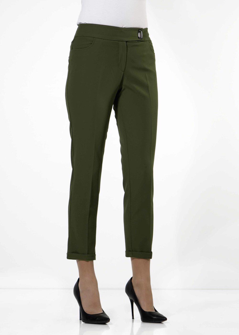 Tesettür giyim YEŞİL KLASİK KESİM PANTOLON 7880 