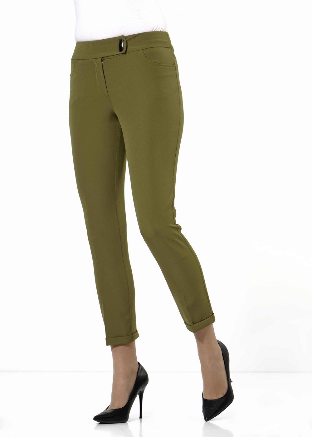 Tesettür giyim YEŞİL KLASİK KESİM PANTOLON 7880 