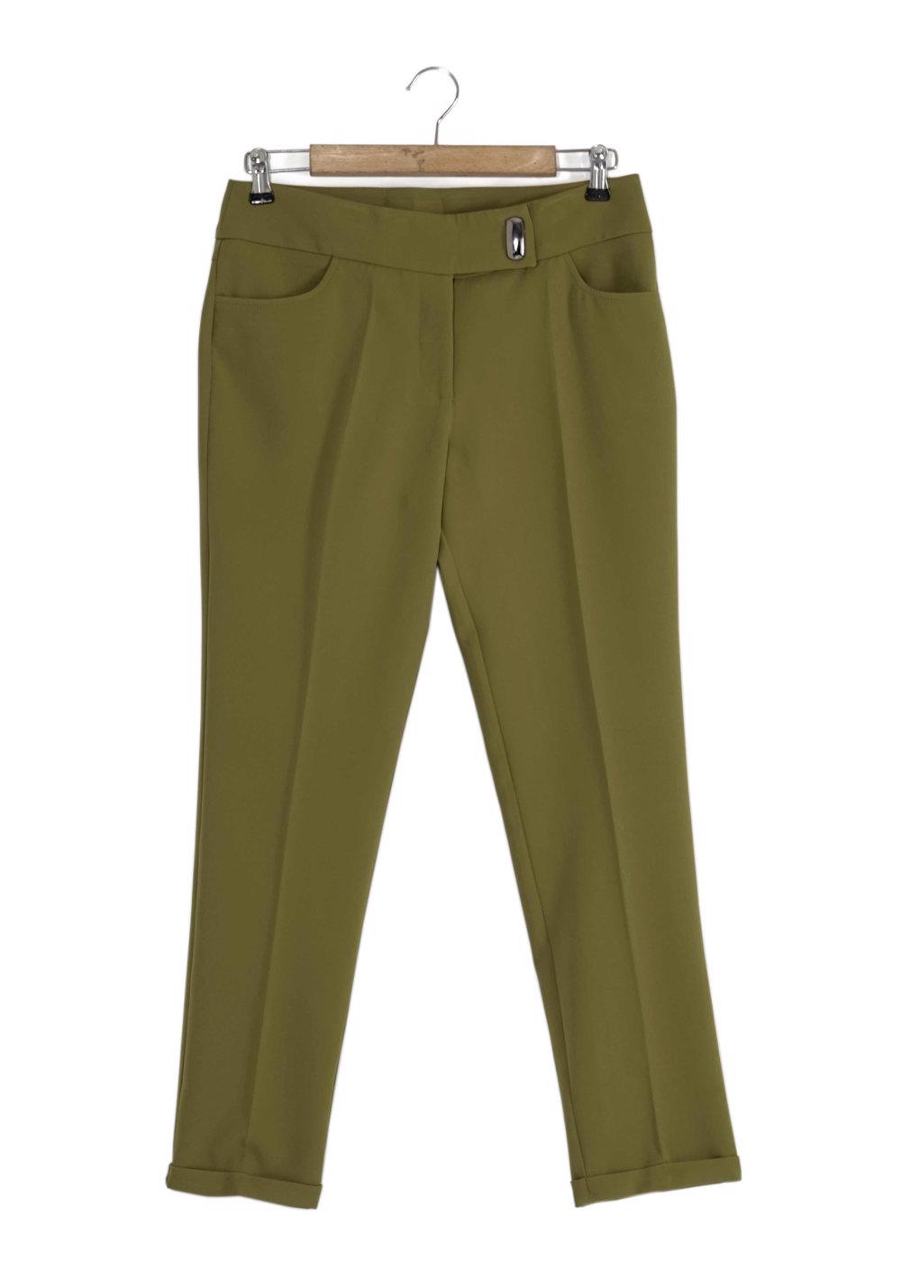 Tesettür giyim YEŞİL KLASİK KESİM PANTOLON 7880 