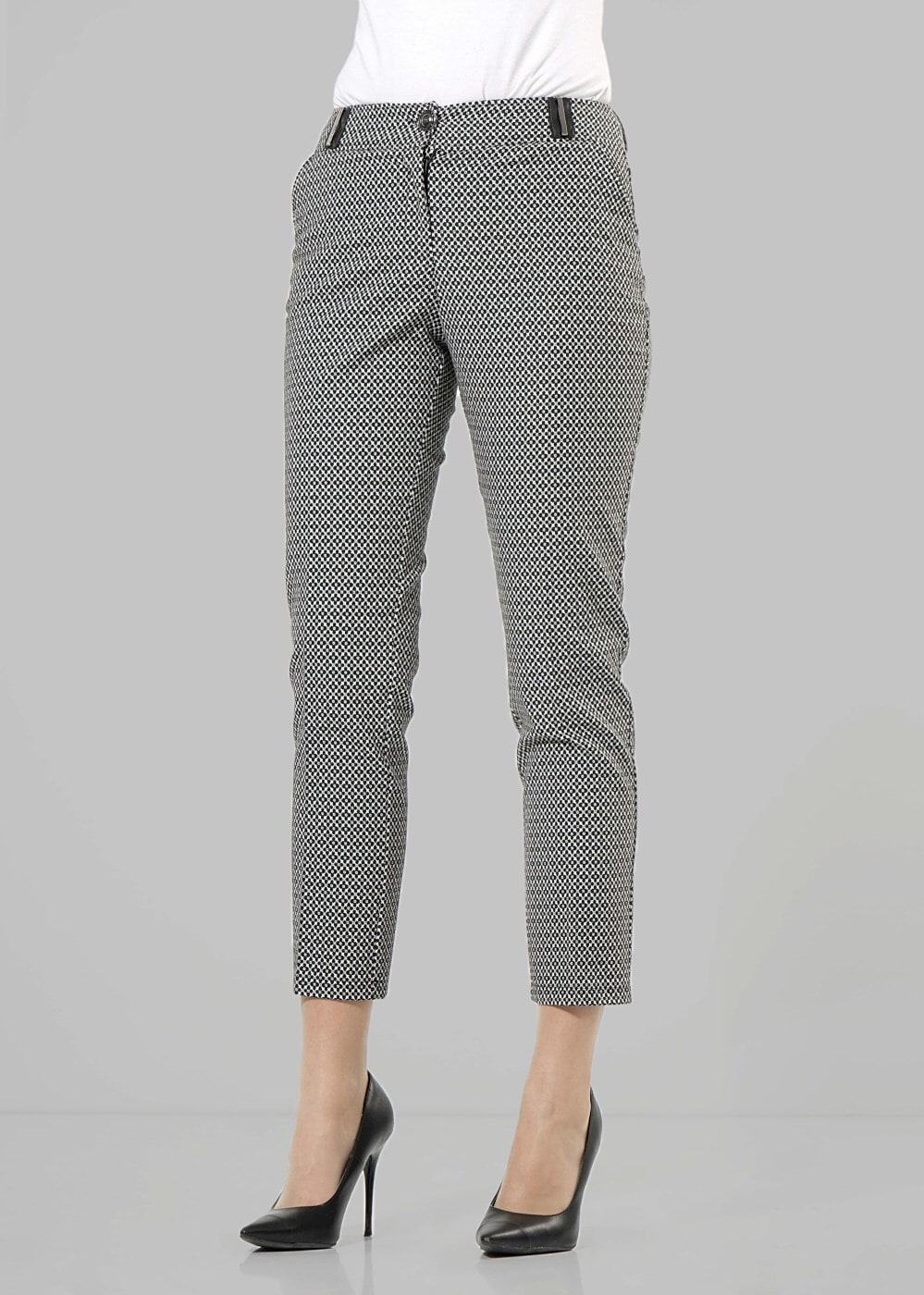 Tesettür giyim SİYAH ALVİNA DESENLİ HAVUÇ PANTOLON 7886 