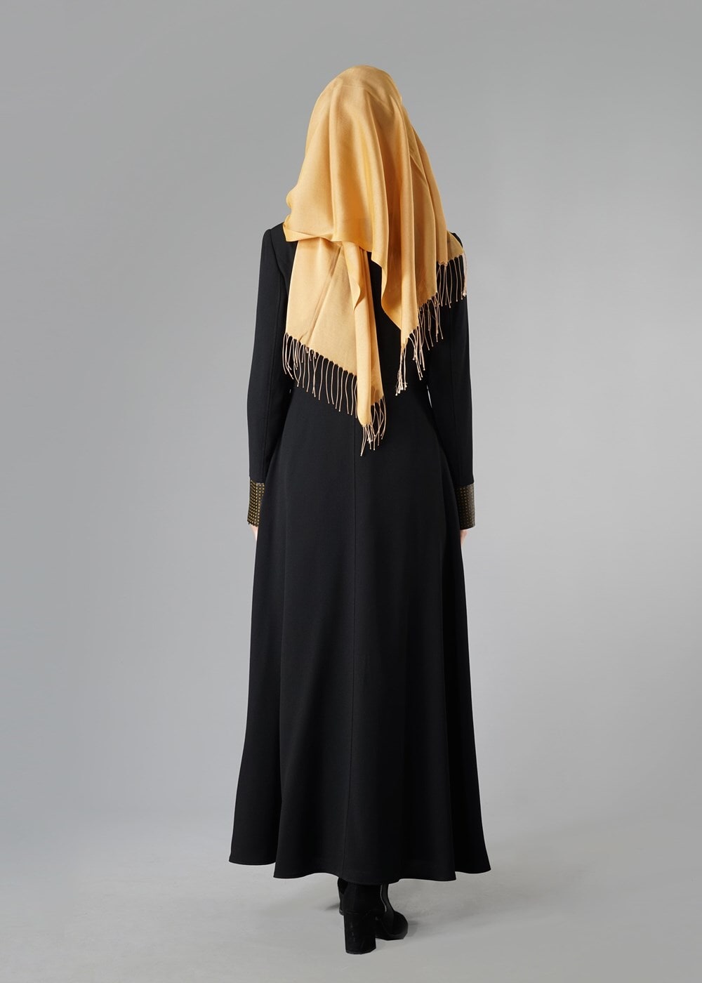 Vêtements hijab NOIR PARDESSUS ZIPPÉ 1615 