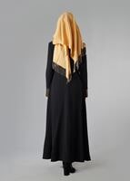 Vêtements hijab NOIR PARDESSUS ZIPPÉ 1615 