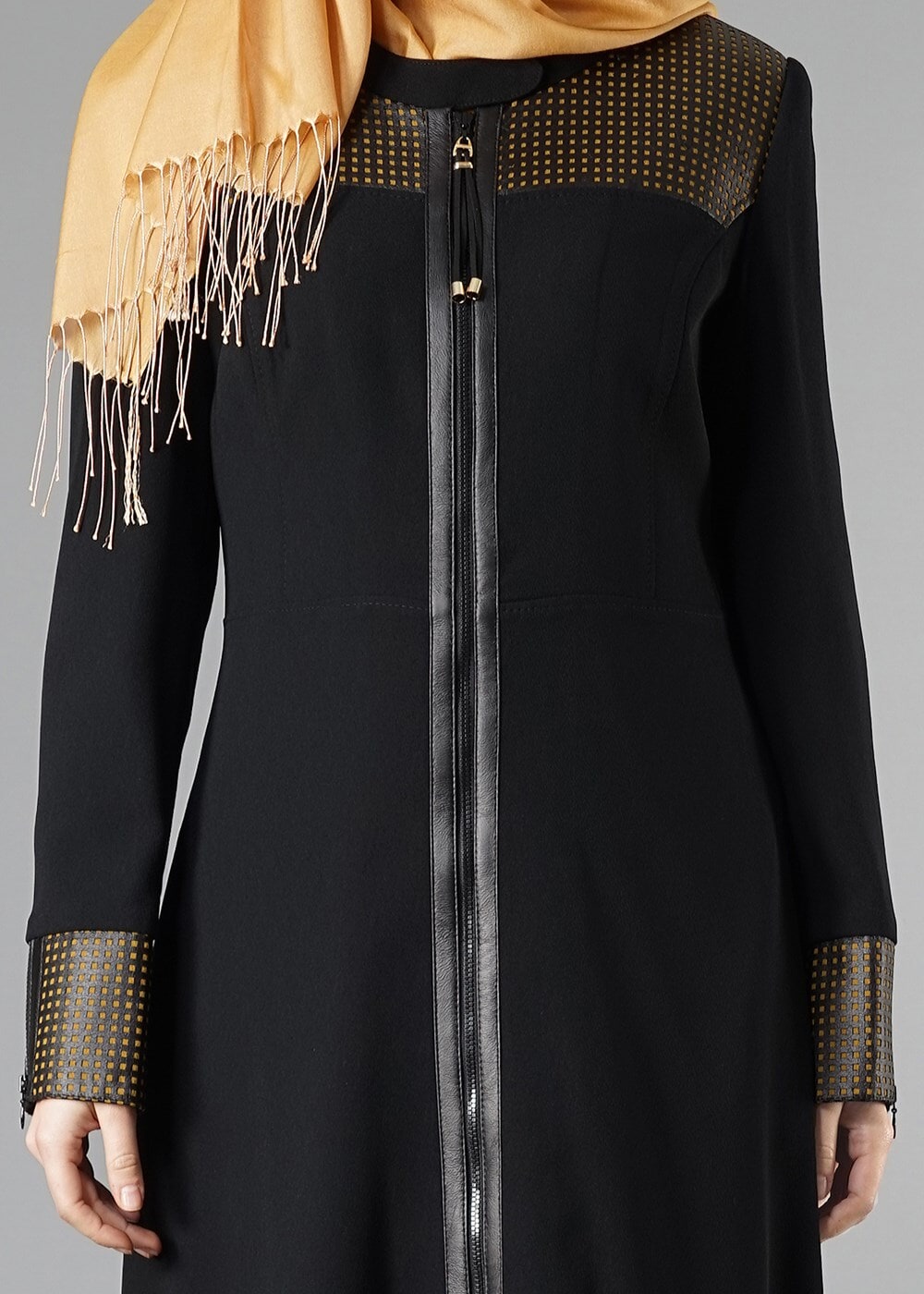 Vêtements hijab NOIR PARDESSUS ZIPPÉ 1615 