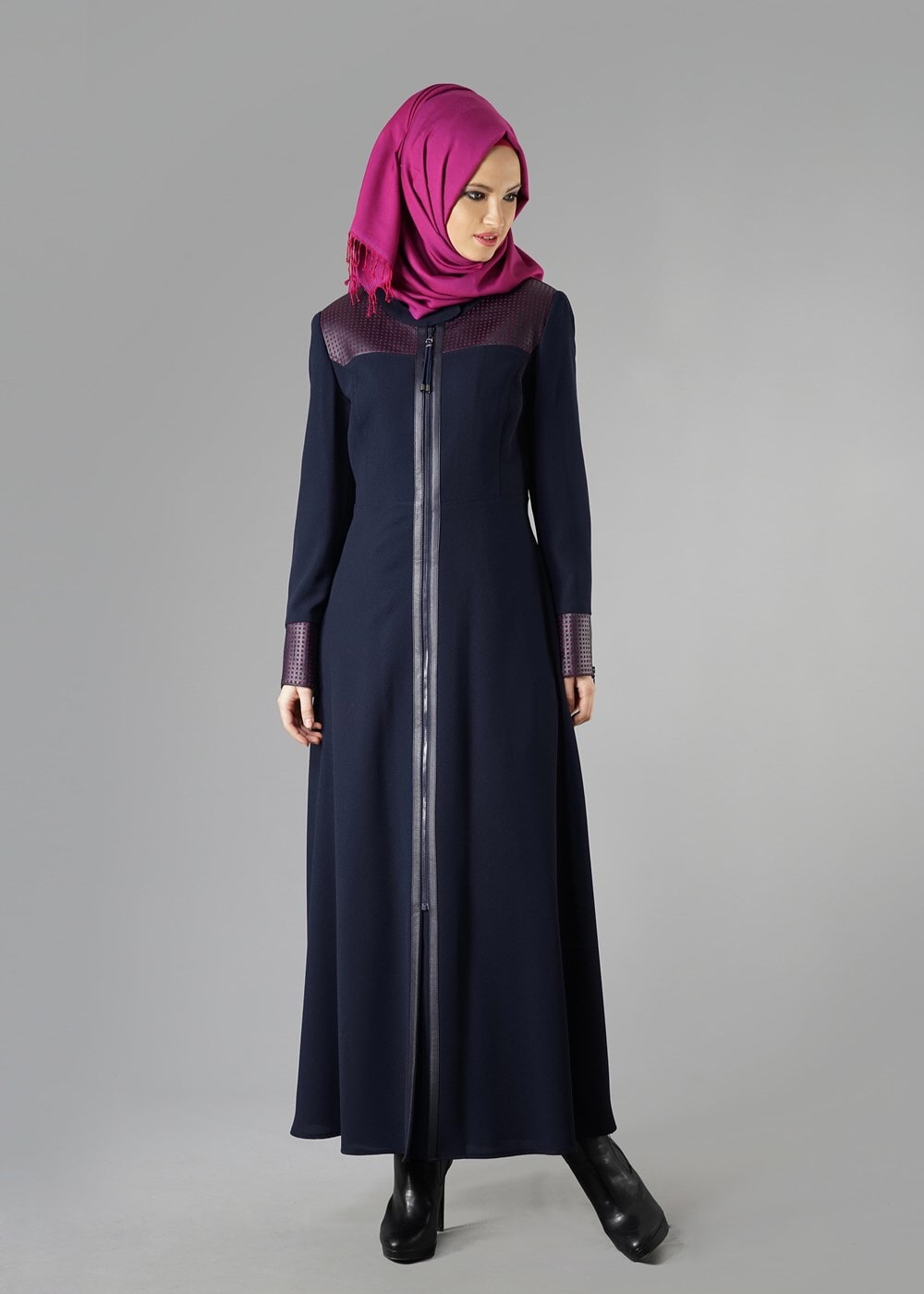 Tesettür giyim LACİVERT 1615 PARDESÜ