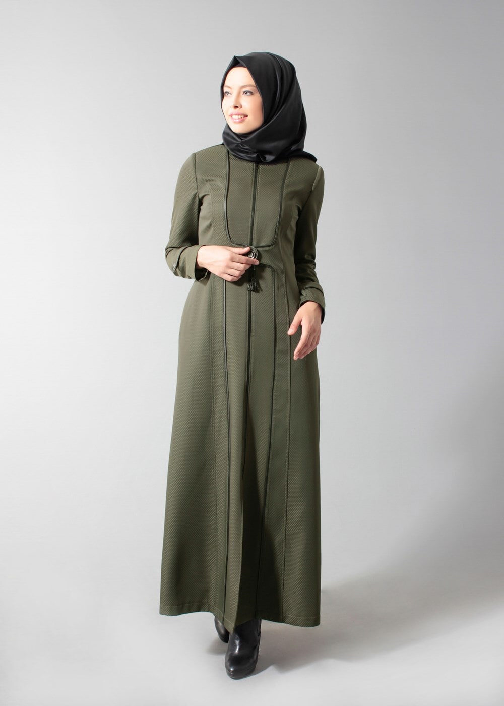 Tesettür giyim HAKİ 1619 PARDESÜ