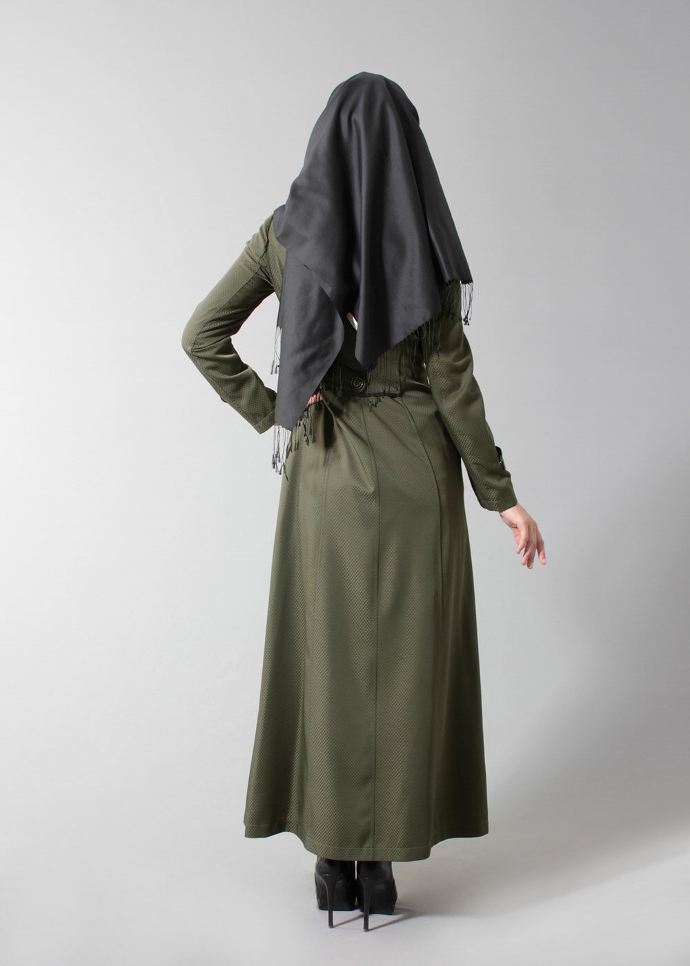 Tesettür giyim HAKİ 1619 PARDESÜ