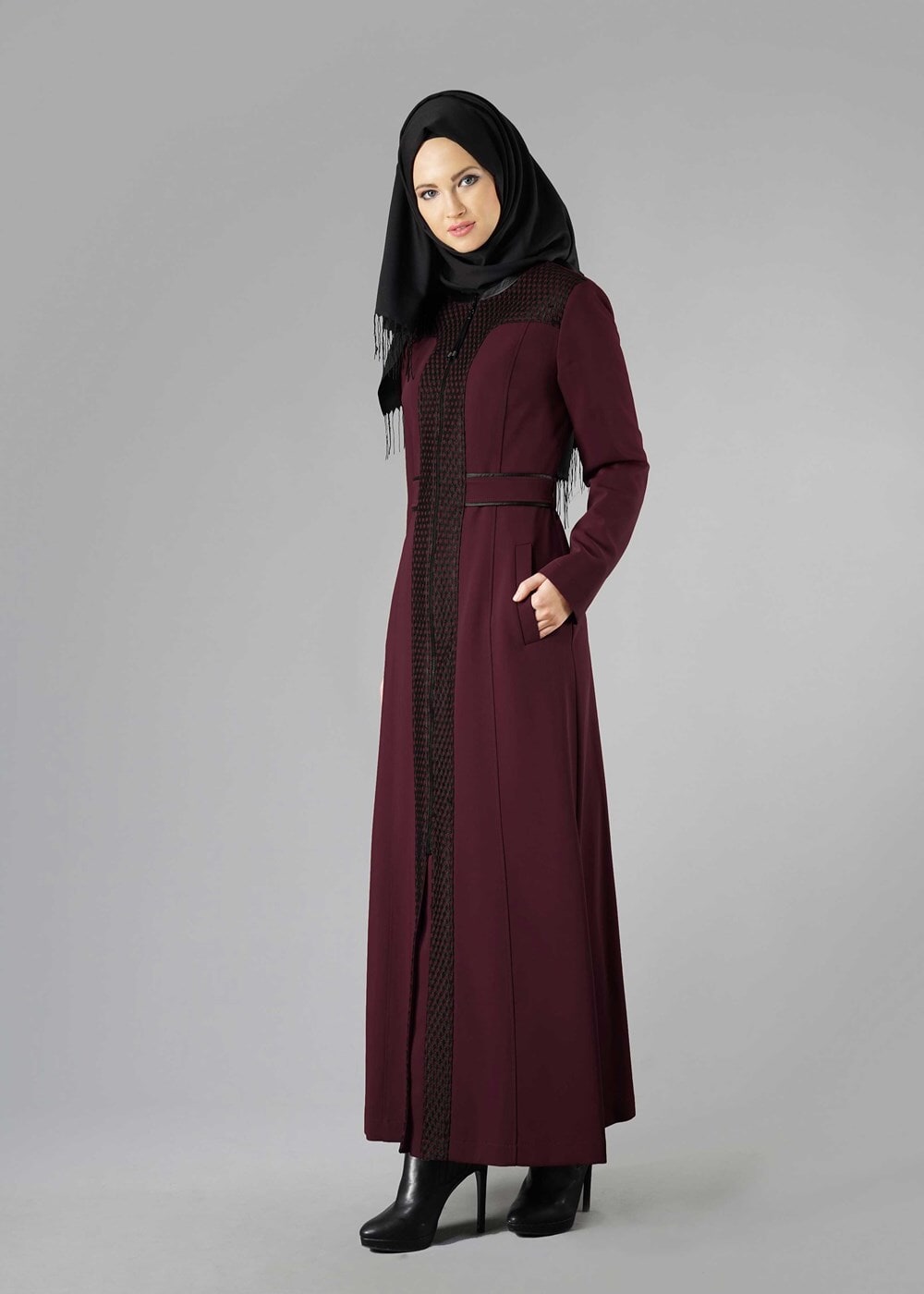 Tesettür giyim BORDO 1630 PARDESÜ