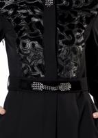 Tesettür giyim SİYAH GÜPÜR DETAYLI PARDESÜ 1638 