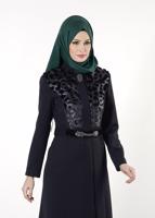 Tesettür giyim LACİVERT GÜPÜR DETAYLI PARDESÜ 1638 
