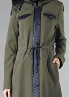 Tesettür giyim HAKİ 1650 PARDESÜ