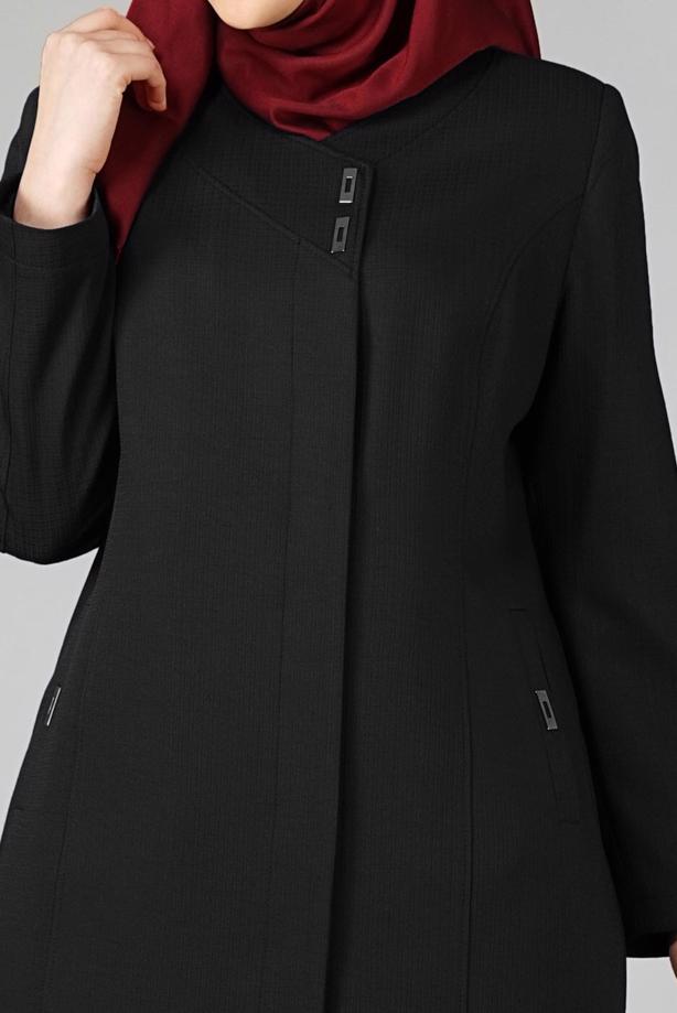 Vêtements hijab NOIR PARDESSUS ZIPPÉ 1653  - TRENDTESETTÜR