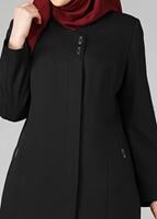 Vêtements hijab NOIR PARDESSUS ZIPPÉ 1653