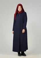 Vêtements hijab BLEU MARINE PARDESSUS ZIPPÉ 1653 