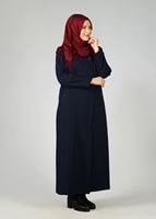 Vêtements hijab BLEU MARINE PARDESSUS ZIPPÉ 1653 