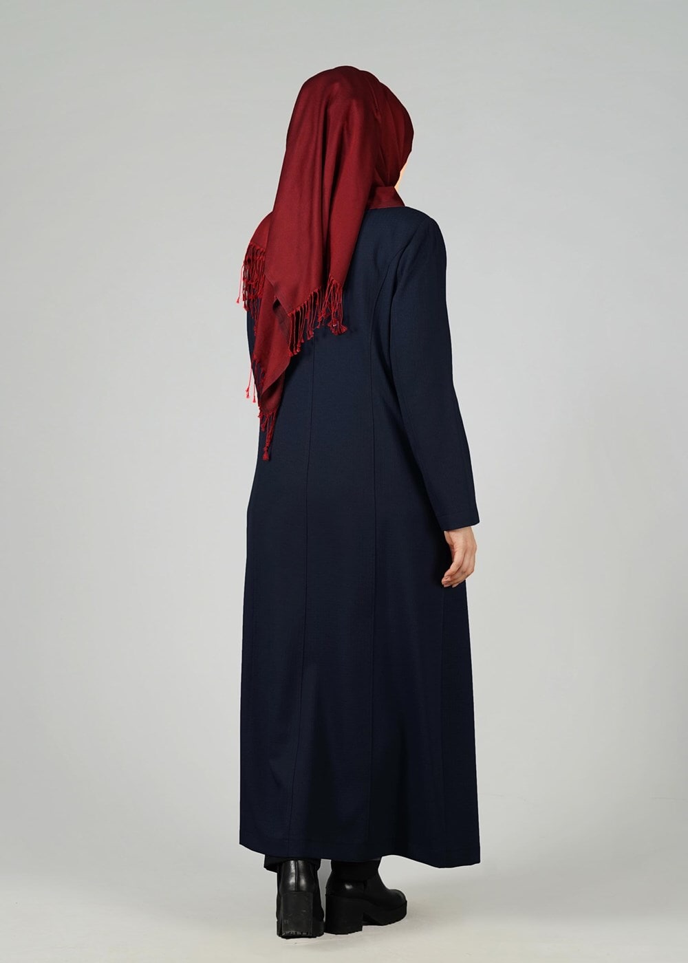 Vêtements hijab BLEU MARINE PARDESSUS ZIPPÉ 1653 