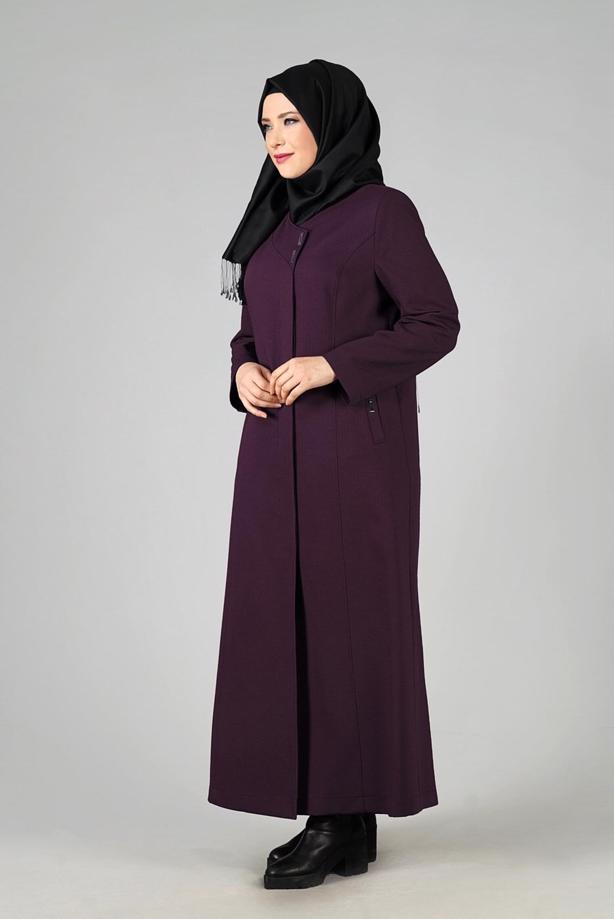 Vêtements hijab PRUNE PARDESSUS ZIPPÉ 1653  - TRENDTESETTÜR
