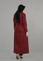 Vêtements hijab ROUGE BORDEAUX PARDESSUS ZIPPÉ 1654