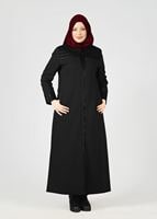 Vêtements hijab NOIR PARDESSUS ZIPPÉ 1655 