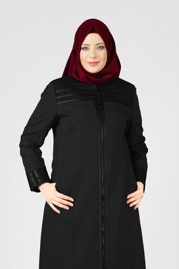 Tesettür giyim SİYAH 1655 PARDESÜ  - TRENDTESETTÜR