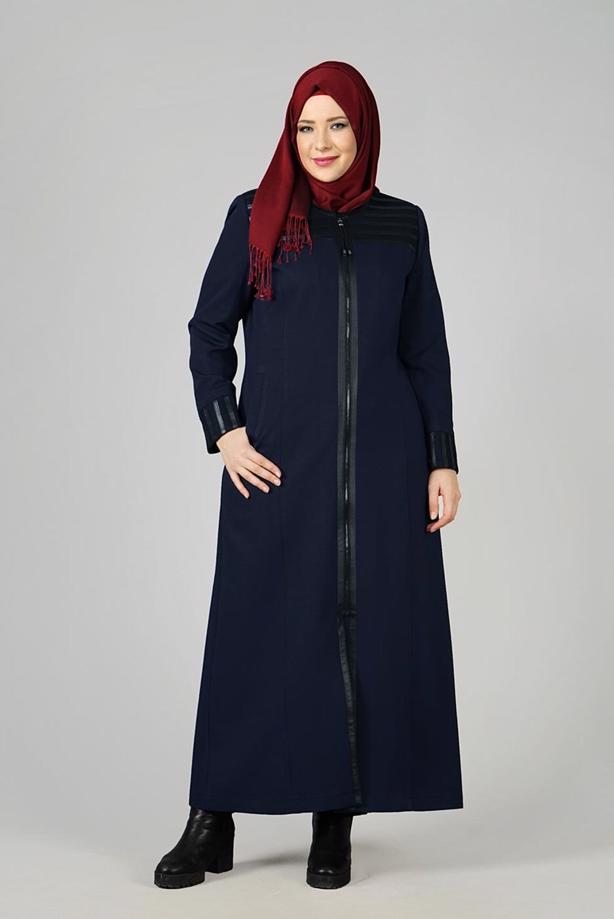 Vêtements hijab BLEU MARINE PARDESSUS ZIPPÉ 1655  - TRENDTESETTÜR