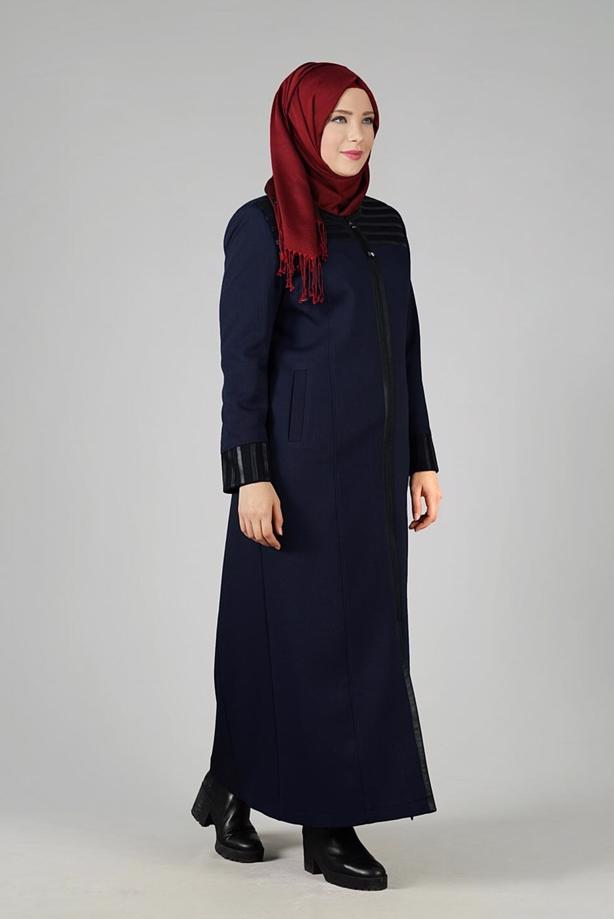 Tesettür giyim LACİVERT 1655 PARDESÜ  - TRENDTESETTÜR