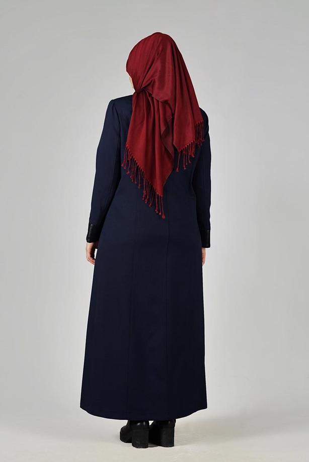 Vêtements hijab BLEU MARINE PARDESSUS ZIPPÉ 1655  - TRENDTESETTÜR