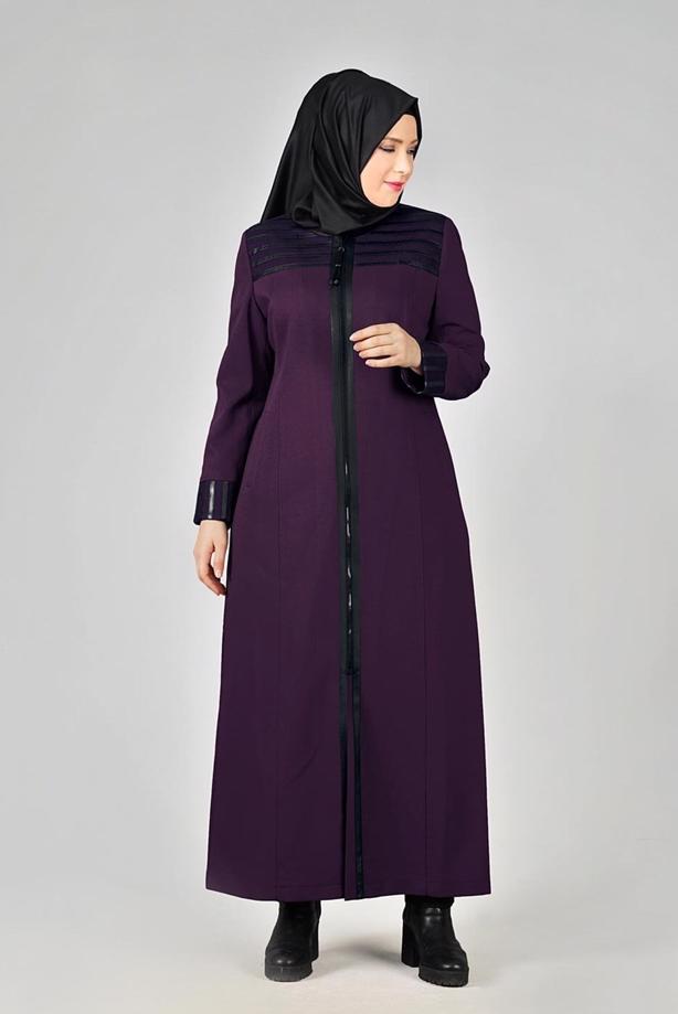 Vêtements hijab PRUNE PARDESSUS ZIPPÉ 1655  - TRENDTESETTÜR