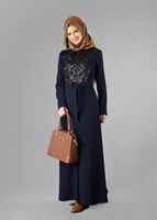 Tesettür giyim LACİVERT 1659 PARDESÜ