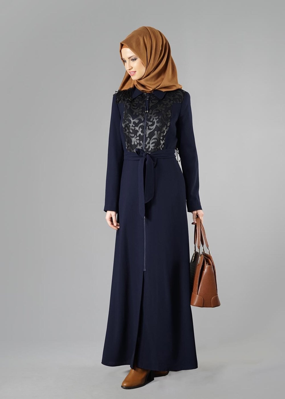 Tesettür giyim LACİVERT 1659 PARDESÜ