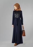 Tesettür giyim LACİVERT 1659 PARDESÜ
