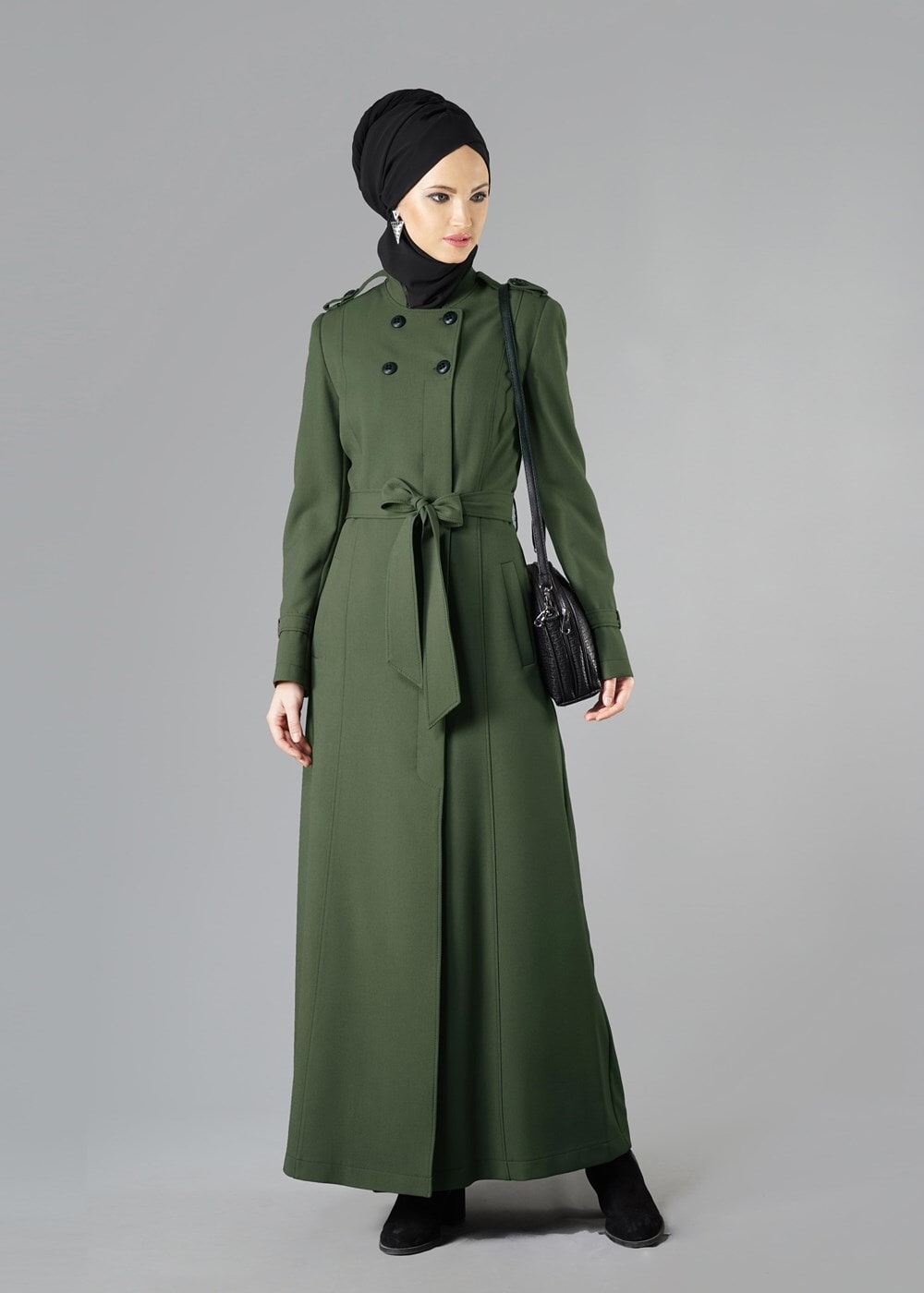 Tesettür giyim HAKİ 1660 PARDESÜ