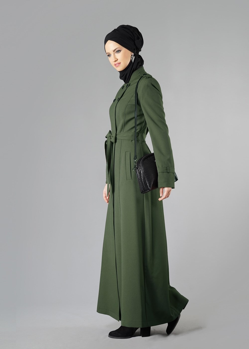 Tesettür giyim HAKİ 1660 PARDESÜ