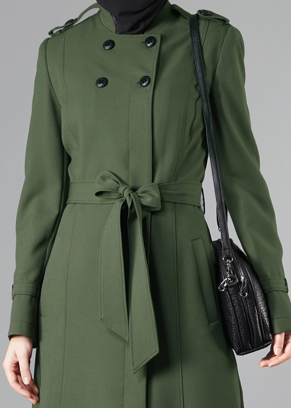 Tesettür giyim HAKİ 1660 PARDESÜ