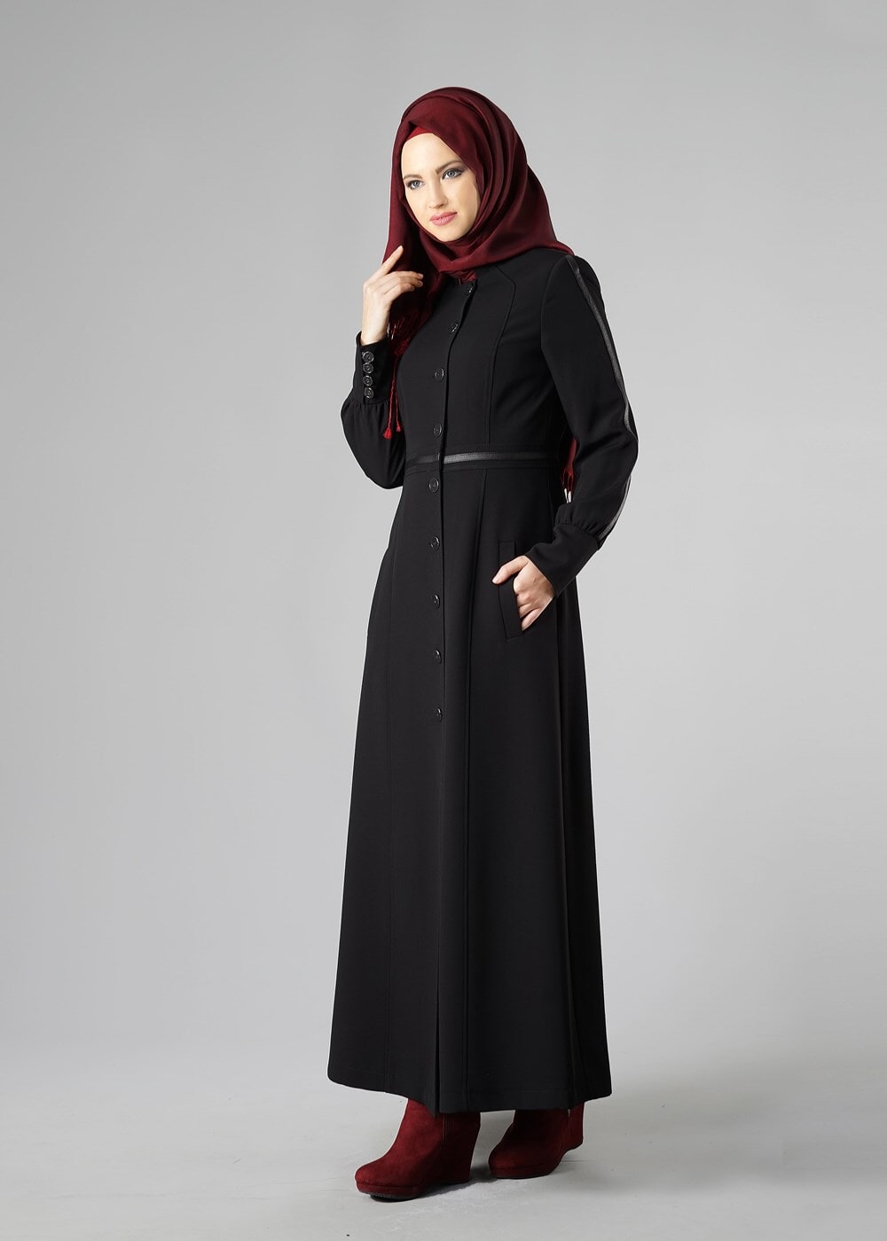 Tesettür giyim SİYAH 1663 PARDESÜ