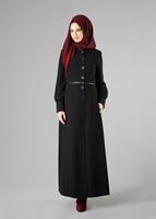 Tesettür giyim SİYAH 1663 PARDESÜ