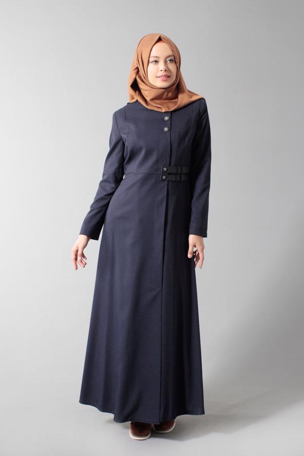 Tesettür giyim LACİVERT 1666 PARDESÜ - TRENDTESETTÜR