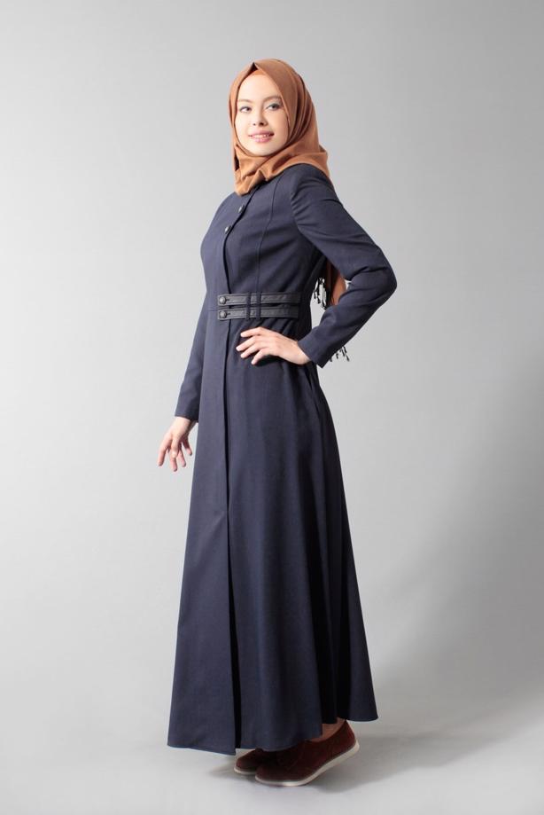 Tesettür giyim LACİVERT 1666 PARDESÜ - TRENDTESETTÜR