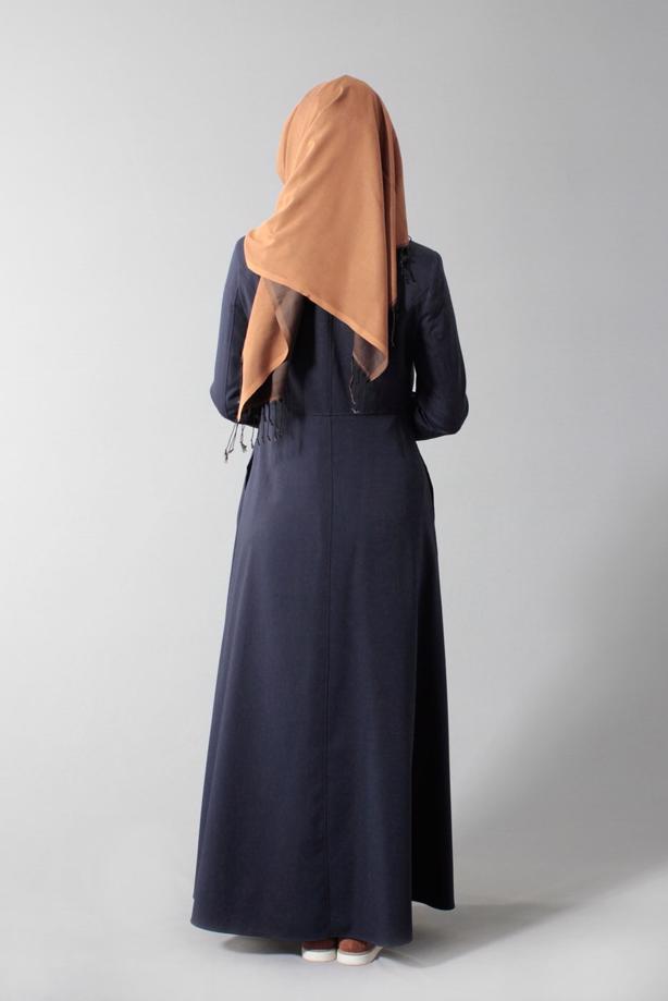 Tesettür giyim LACİVERT 1666 PARDESÜ - TRENDTESETTÜR