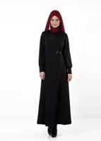 Tesettür giyim SİYAH T 1677 Sarah Pardesü-Alv Fashıon