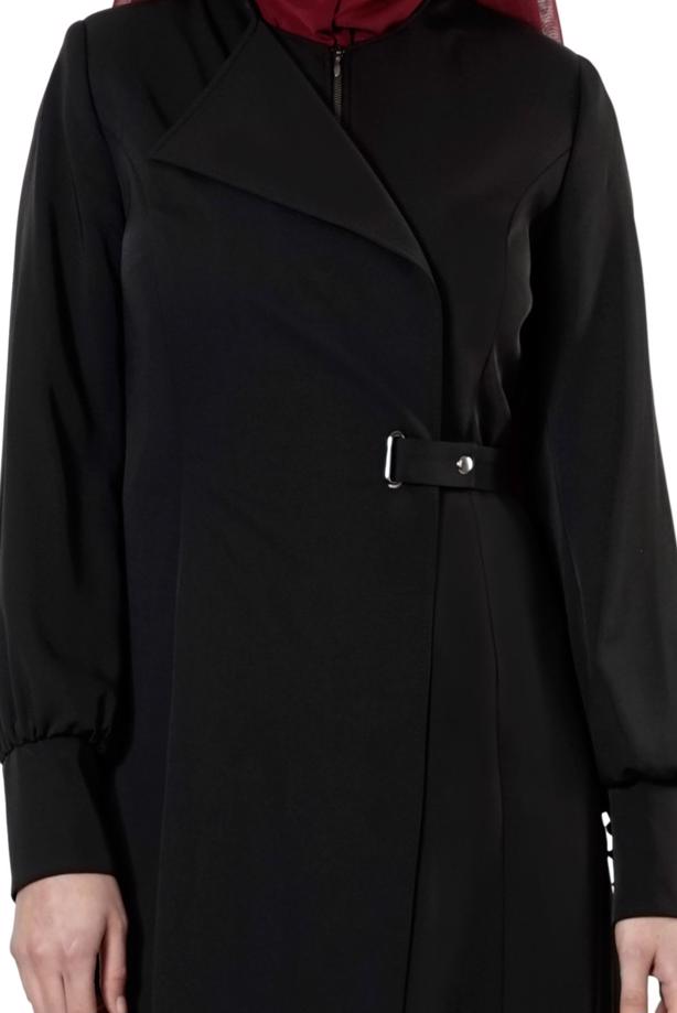 Tesettür giyim SİYAH T 1677 Sarah Pardesü-Alv Fashıon - TRENDTESETTÜR