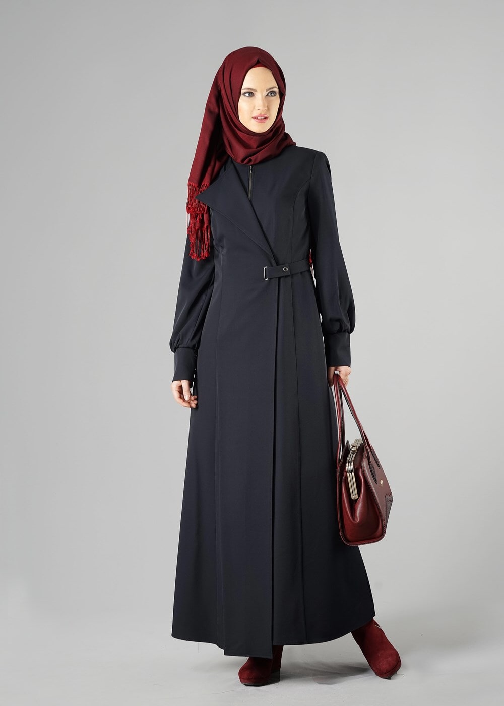 Tesettür giyim LACİVERT 1677 PARDESÜ