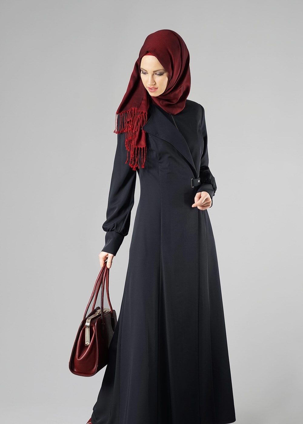 Tesettür giyim LACİVERT 1677 PARDESÜ