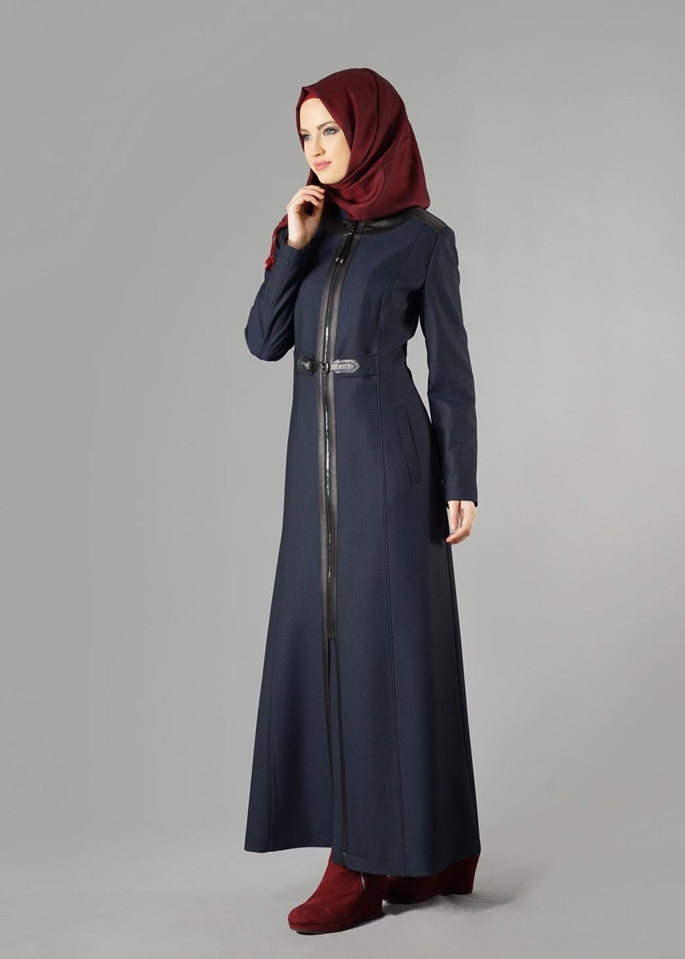 Tesettür giyim LACİVERT 1681 PARDESÜ